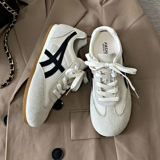 紅色德訓鞋女鞋2025新款，網面透氣阿甘運動板鞋