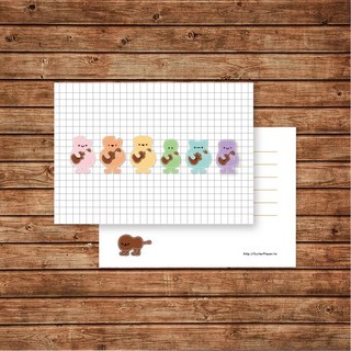 Guitar Player 店長繪製原創插畫！小吉仔圖鑑 生日卡片 酷卡, 1個, 明信片,牛皮信封＋封口貼紙, Multicolor