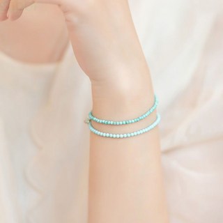 雨林薰舍 (#33)極細綠松石淺色串珠手鍊 生日禮物 古風復古