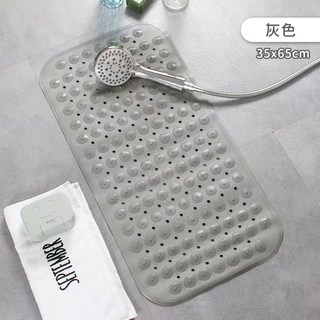 浴室按摩防滑墊 (35x65cm) 【灰色】, 1個, 【灰色】地墊 腳踏墊 止滑墊 浴室地墊