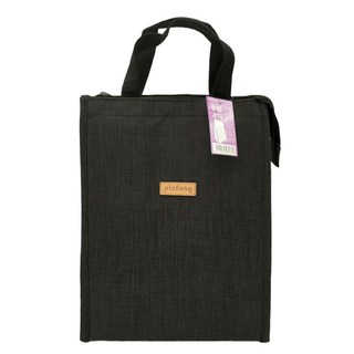 台灣現貨 野餐袋 保溫袋 大容量9L 簡易防水手提保溫袋 保冰袋 野餐袋 收納袋 保溫箱 外送箱, 沉穩黑, 1個