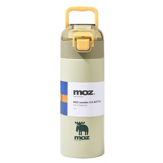 MOZ 스웨덴 텀블러 포스코 316 스텐 원터치 손잡이 보온보냉병 보온텀블러, 1개, 400ml, 포레스트 그린