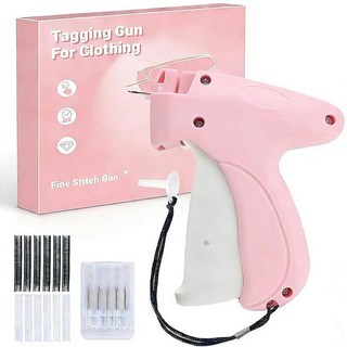 Stitchy 의류용 건스티치 건 태깅 건 - 스티치 퀵 의류 픽서-바늘 6개 블랙 1000개 및 화이트 패스너 포함, Stitchy 의류용 건스티치 건 태깅 - 스티치 퀵