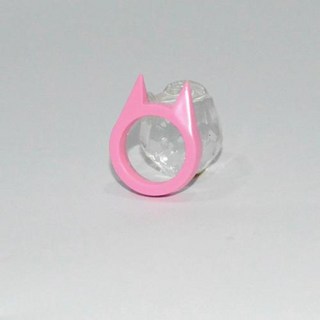 스테인리스 호신용 반지 자기방어 포인트 링 고양이 귀 미니 스틸 방어 자기 휴대용 개인 보호 도구 남녀공용 금속 신제품, 8)Pink