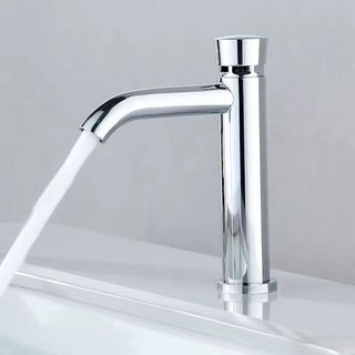 【開發票/統編】按壓式水龍頭開關 - 衛生間廁所臺盆 免改裝快速安裝, 加高款延時龍頭, 1個