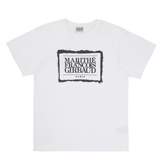 MaritheFrancoisGirbaud 男女適用方格Logo短袖上衣, 白+黑