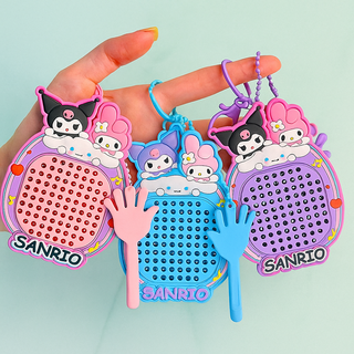 펫더월드 산리오 자석 푸쉬팝 드로잉보드 키링, 쿠로미+시나모롤+마이멜로디(블루), 1개