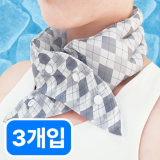 핏츠런 [국내산] 넥쿨러 골프 등산 아이스 쿨스카프, 3종 세트 다이아 패턴, 1개