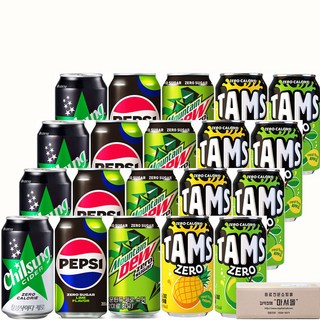 마셔몰 제로 탄산음료 세트 탐스사과 파인애플 칠성사이다 펩시콜라 마운틴듀 5가지맛 각4캔씩, 20개, 355ml