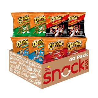 Cheetos Variety Pack 미국 치토스 스낵 소포장 4가지맛 버라이어티팩 1oz(28g) 총40봉, 28.3g, 40개, VarietyPack-1ozx40ct