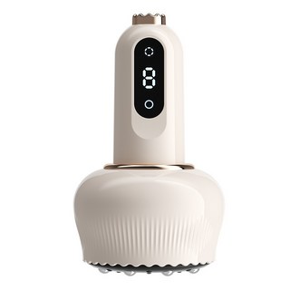 電動充電刮痧儀器家用刮痧儀疏通經絡刷按摩神器拔罐通用吸痧, 1個, G05米色【拔罐器】 鋼珠款