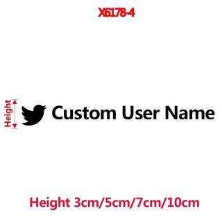 맞춤형 이름 소셜 미디어 사인 스티커 자동차 DIY 웹 사이트 페이스북 인스타그램 이름 로고 트위터 유튜브 데칼 자전거 오토바이, X6178-4, Height 5cm, Golden Color, 1개