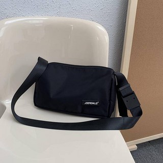 女生包包 斜背包 側背包 小書包 尼龍馬卡龍色系 郵差包 運動包, 黑色