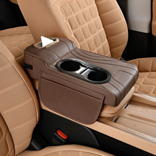 피라모니 차량용 컵홀더 수납 팔걸이 콘솔쿠션, 1개, 커피