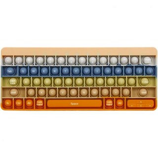 푸시 토이 팝 버블 피젯 감각 장난감 잇 레인보우 키보드 모양 실리콘 포퍼 불안 스트레스 완화 자폐증 학습 자료 게임 선물 (무지개), Morandi, 1개