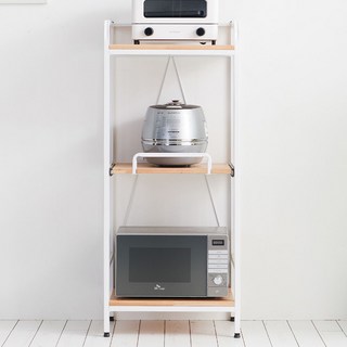 쿠스 전자렌지 수납장 밥솥거치대 선반 다이 렌지대 500, 쿠스 500 멀티 렌지대, 화이트, 화이트, 3단
