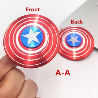 美國隊長蝙蝠俠造型合金指尖陀螺，成人兒童減壓玩具，指尖陀螺，減壓陀螺, 美國隊長AA面-OPP袋, 1個