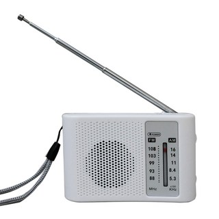 便攜式FM/AM雙頻收音機，伸縮天線，清晰接收，操作簡單，經典造型, 白色, SY-T5201B