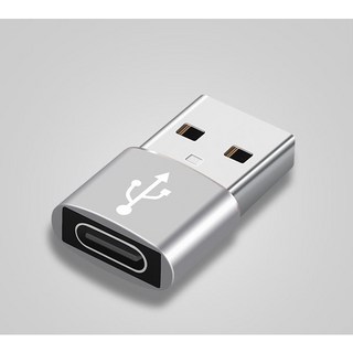 USB轉TYPEC轉接頭 3.0轉接頭 手機 電腦 筆電 充電頭 支持TYPEC充電線, 銀色, 1個