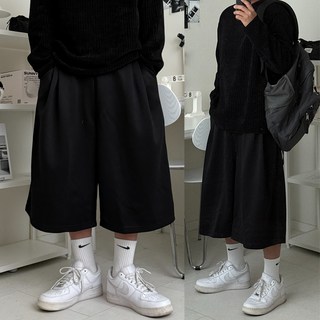 르위 와이드 버뮤다팬츠 밴딩 반바지 7부 빅사이즈 벌룬핏 허벅돼 체형커버