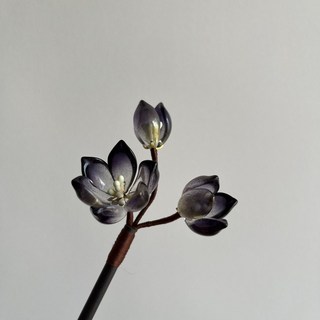 台南出貨 原創 高級 琉璃 玉蘭花 中式 木棍 簪子 髮簪 手工 文藝 旗袍 挽髮 復古風 頭飾