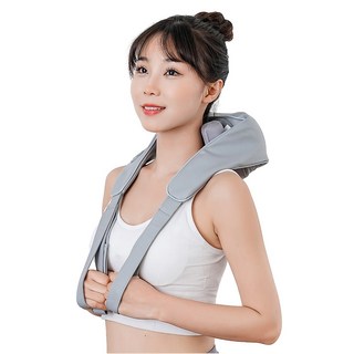 웨어러블 무선목어깨 마사지기 저소음 온열 마사지 기능 목디스크안마기, 연회색, N6