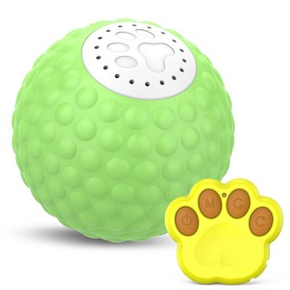 강아지토이 애완견 대화형 Led 고양이 전기 공 움직이는 작은 대형 개 씹는 강아지, K. 녹색 실리콘 소재  리모컨  사운드끄기