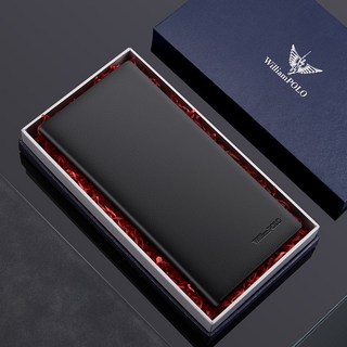 Williampolo英皇保羅超薄款錢包 男長款真皮錢夾 商務駕駛證皮夾 防盜多功能 簡約百搭 防盜刷錢夾 頭層牛皮長夾