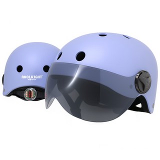 애몰라이트 고글 전기자전거 헬멧 AMH 02 G 전동 킥보드헬멧 자전거 헬멧 후미등, 파스텔 블루, 1개