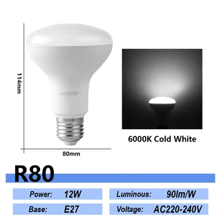 1-20Pcs LED 목욕 전구 램프 E27 E14 버섯 R50 R63 R80 220V 6W 10W 12W 비 스트로브 따뜻한 차가운 빛 ERP, 06 R80 6000K, 02 15 pcs, 01 AC220V-240V