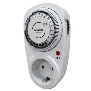 국산 슬립형 콘센트타이머 24시간 타임스위치 DH-06, 1개, 백색, 13cm