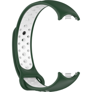 小米手環 10 9 8 米10 米9 米8 透氣錶帶 1入 替換錶帶, 暗綠+白, 1個