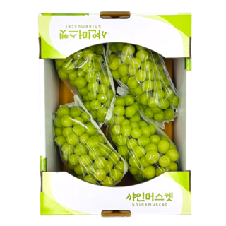 [산지직송] 18brix 고당도 샤인머스켓 당도선별 특품, 1박스, 4kg (5~6수)