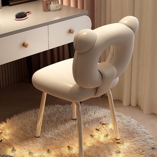 化妝椅 梳妝椅 旋轉椅 美甲椅 椅子 咖啡椅 休閒椅 花瓣椅 北歐椅 臥室椅子 新款網紅梳妝凳 奶油風化妝椅子 簡約家用, 1個, 爆款搶購倒計時 08:18:18,【防污皮面】抹茶綠