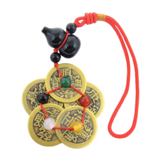 【168開運坊】居家辦公招財五帝錢 黑曜葫蘆 五行珠 開光擇日, 金色、黑色、紅色、綠色、白色、黃色, 1個