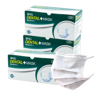 [케이솔루션] 국산 BNG 덴탈마스크 의약외품 (2024년 최신상품), 50개입, 3개, 화이트