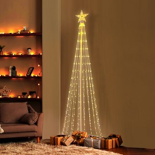 대형 조형 구조물 스타트리 토퍼 라이트 크리스마스 콘트리, 웜화이트, 1개