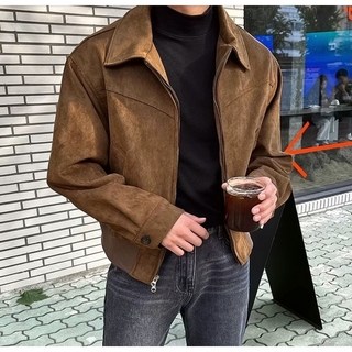 日系 2色穿搭潮流VIBE短版外套 麂皮絨外套 寬鬆 美拉德高品質 休閒夾克
