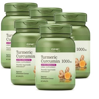 지엔씨 터메릭 커큐민 강황 1000mg 엑스트라스트렝스 GNC Turmeric Curcumin, 5개, 60정