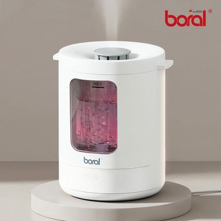 글라스 가열식 가습기 3L 이중구조 내열유리 무드등, 화이트, BR-DS30