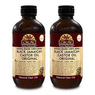 Okay MEN 캐스터 오일 수염 및 모발 성장 - 남성용 트리트먼트 천연 성분이 함유된 부드러운 모발용 모이스처라이저 헥산 프리 113.4g(4온스) (2팩) 176061