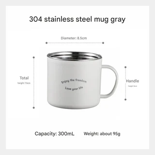 뚜껑이 있는 대용량 304 스테인레스 스틸 머그 – 매일 집이나 학생용으로 다채로운 커피 및 차 컵, 01 301-400ml, 02 300ml gray