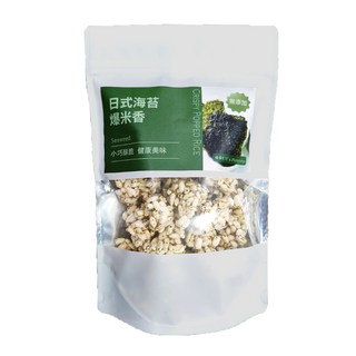 爆爆屋 日式海苔爆米香 無添加 非油炸 健康零食, 80g±10%, 1個