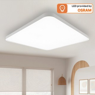 오스람 LED 더 뉴슬림 완판 거실등 조명 플리커프리 120W (설치설명서 포함), 화이트