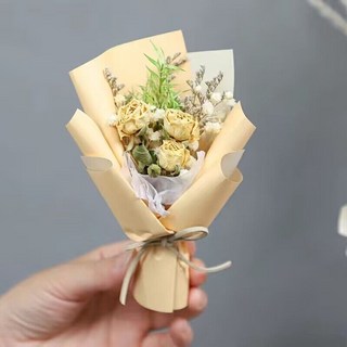 特價秒殺 迷你小清新花束 玫瑰乾花 mini精緻伴手禮品 滿天星禮物裝飾 女生聖誕節送禮推薦 乾燥花擺設, M3