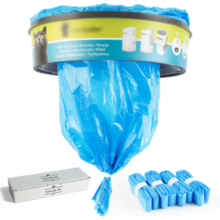 내추럴리펀 리터락커 호환 리필 에어씰 배변 봉투 탈취 비닐 세트, 1세트, 블루 유향