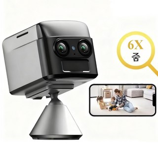 비우박스 초소형 무선 이중렌즈 CCTV 카메라 4K 초고화질 홈캠 64GB SD 카드+한국어 설명서, 1개, 64GB SD카드 제공