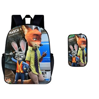 Zootopia 2 印花書包 瘋狂動物城2 小學生背包筆袋2件套, 16, 1個