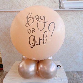 派對揭曉寶寶性別氣球, 女寶寶：自行製作（亮片＋10顆粉白氣球）, 1個