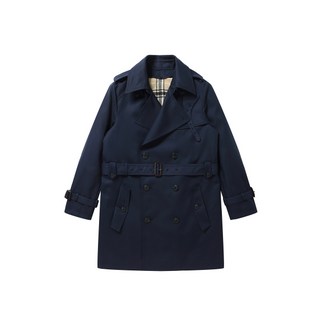 SOLEW 벨티드 더블 트렌치코트 네이비